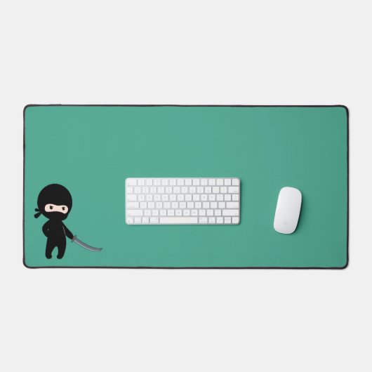 Tiny Angry Ninja op Donkergroen Bureaumat (Keyboard & Muis)