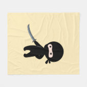Tiny Angry Ninja op Geel Fleece Deken (Voorkant (Horizontaal))