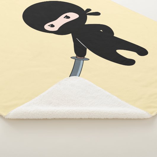 Tiny Angry Ninja op Geel Sherpa Deken (3/4)