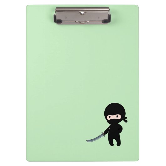 Tiny Angry Ninja over Green Klembord (Voorkant)