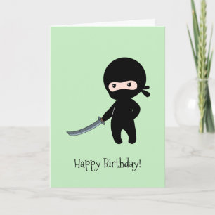 Tiny Angry Ninja over Groene Dag Kaart