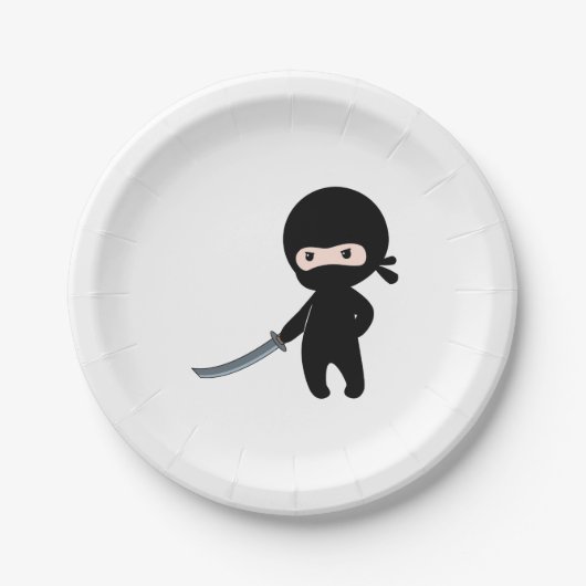 Tiny Angry Ninja Papieren Bordje (Voorkant)