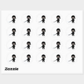 Tiny Angry Ninja Ronde Sticker (Vel)