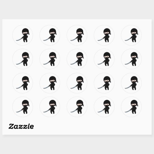 Tiny Angry Ninja Ronde Sticker (Vel)