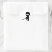 Tiny Angry Ninja Ronde Sticker (Tas)