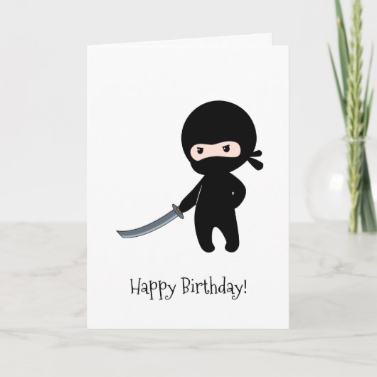 Tiny Angry Ninja Verjaardag Kaart (Voorkant)
