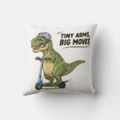 Tiny Arms. Grote energie. Dino op wielen! Kussen (Achterkant)