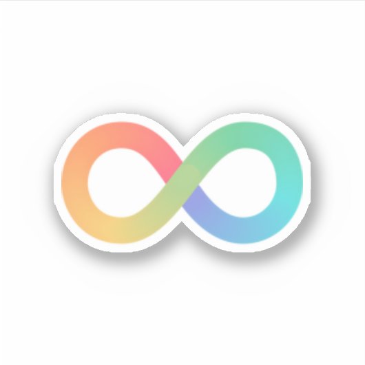 Tiny Autism Infinity Symbool Sticker (Voorkant)