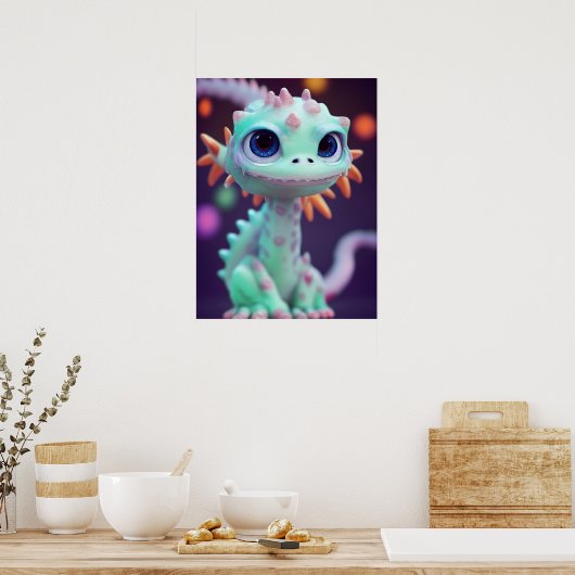 Tiny Baby Dragon Poster (Keuken)
