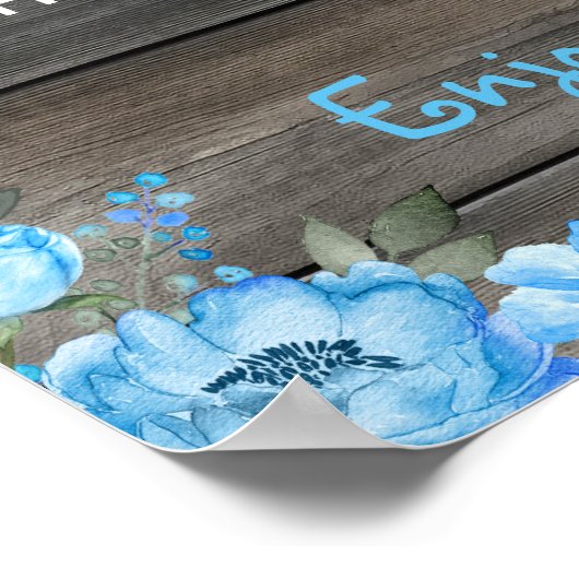 Tiny Baby Hunt Jongen Olifant Baby shower Spel Poster (Hoek)