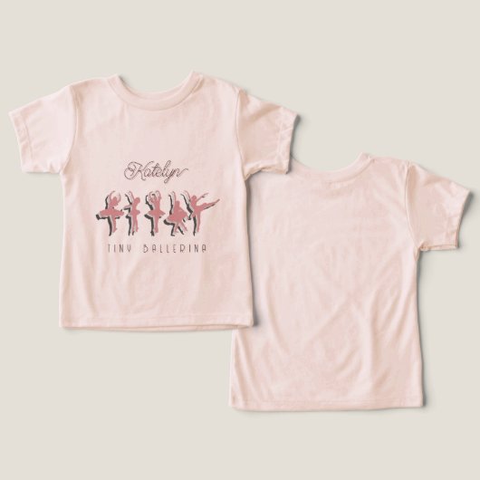 Tiny Ballerina Dancing Ballet Gepersonaliseerd (Ontwerp Voorkant & Achterkant)