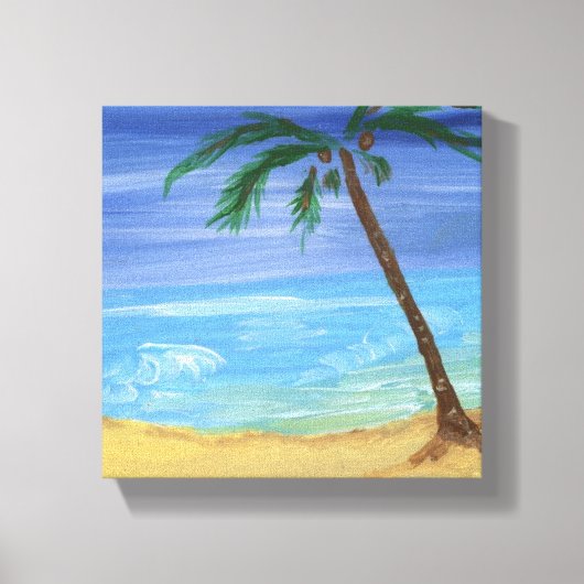 Tiny Beach Scene Schilderen Verpakt Canvas (Voorkant)