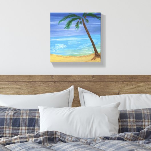 Tiny Beach Scene Schilderen Verpakt Canvas (Insitu (Slaapkamer))