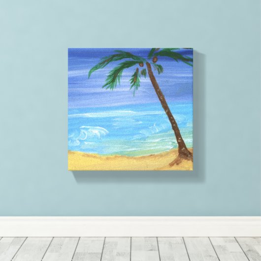 Tiny Beach Scene Schilderen Verpakt Canvas (Insitu (Houten vloer))