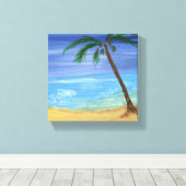 Tiny Beach Scene Schilderen Verpakt Canvas Afdruk (Insitu (Houten vloer))