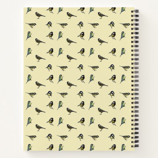 Tiny Birds Pattern on Beige Personalised Notitieboek (Achterkant)