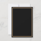 Tiny Black Art Deco Great Gatsby Wedding Invites Kaart (Achterkant)