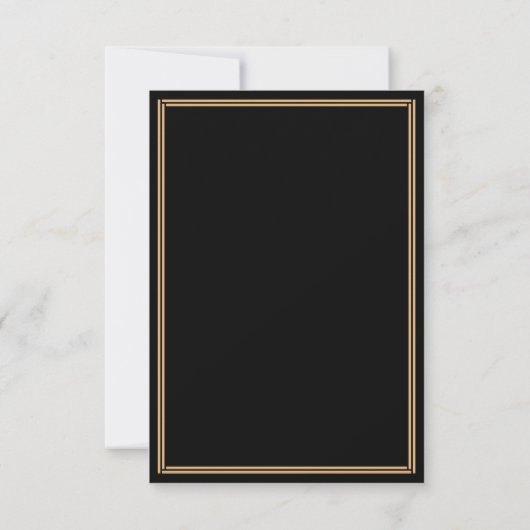 Tiny Black Art Deco Great Gatsby Wedding Invites Kaart (Achterkant)