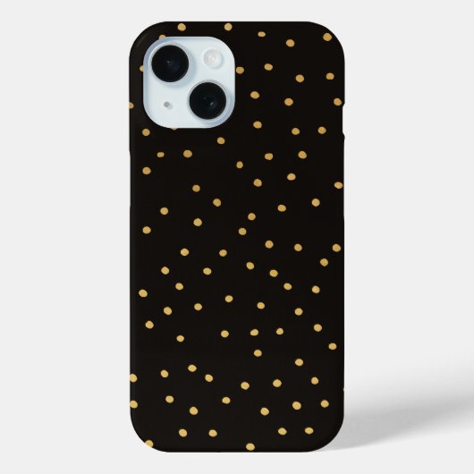 Tiny Black en Gold Polka Dot Handgemaakt Case-Mate iPhone Case (Achterkant)