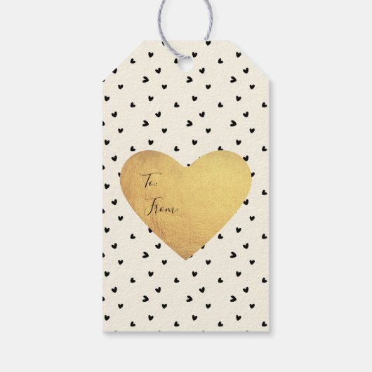 Tiny Black Hearts Valentijnsdag Cadeaulabel (Achterkant)