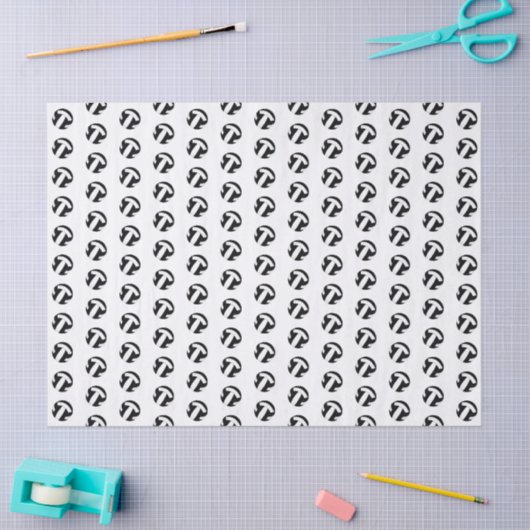tiny black white volleyballs pattern tissuepapier (Craft)