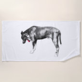 Tiny Blaze – Kleuraccent van de Hond Strandlaken (Voorkant)