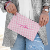 Tiny Bleke Roze Gingham Signature Etui