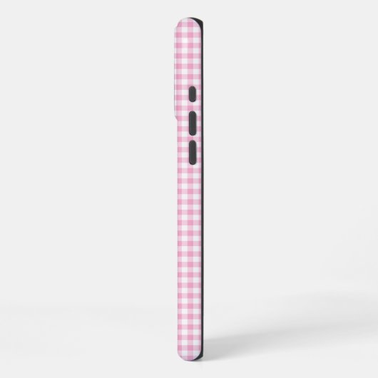Tiny Bleke Roze Gingham Signature iPhone Hoesje (Linkerkant)