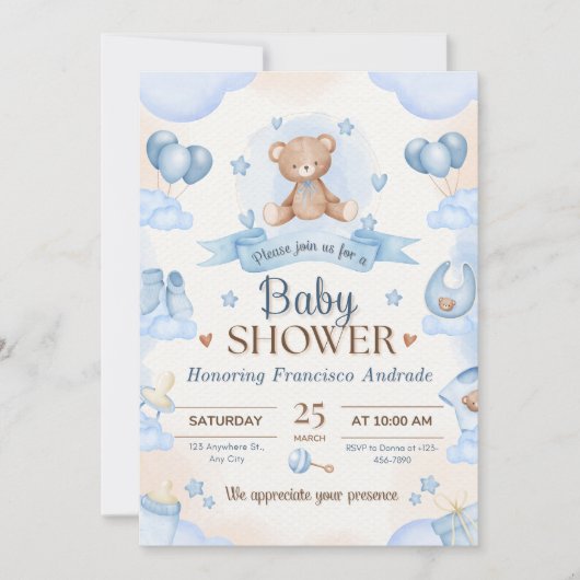 Tiny Blessing Baby Shower Elegant Ontwerp Kaart (Voorkant)
