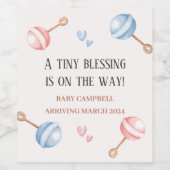 Tiny Blessing is op weg naar zwangerschapsaankondi Wijn Etiket (Enkel label)