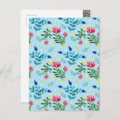 Tiny Bloom Blue Flowers Spring Garden Feestdagenkaart (Voorkant / Achterkant)