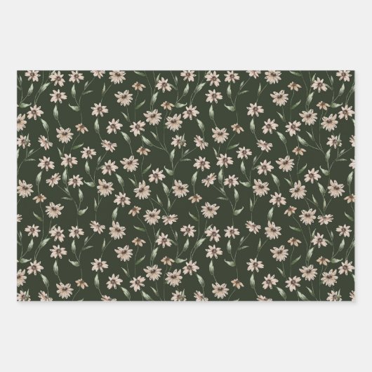 Tiny Bloom Waterverf Pattern Inpakpapier Vel (Voorkant 3)