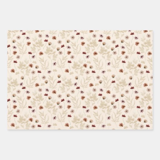 Tiny Bloom Waterverf Pattern Inpakpapier Vel (Voorkant)