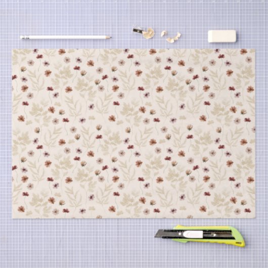 Tiny Bloom Waterverf Pattern Tissuepapier (Craft)