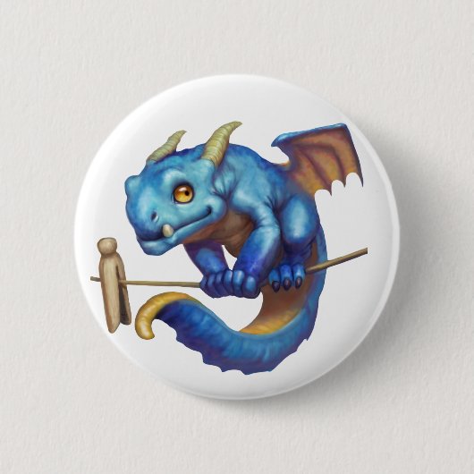 Tiny Blue Dragon Ronde Button 5,7 Cm (Voorkant)
