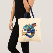 Tiny Blue Dragon Tote Bag (Voorkant (product))