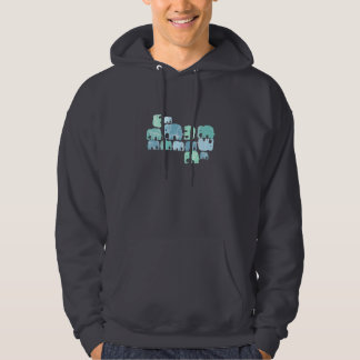 Tiny Blue Elephants Hoodie