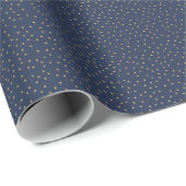 Tiny Blue en Gold Polka Dot Handgemaakt Cadeaupapier (Rol Hoek)
