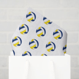 tiny blue gold volleyballs pattern tissuepapier
