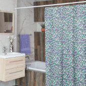 Tiny Blue & Green Bloemen Douchegordijn