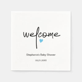 Tiny Blue Heart Paper Napkins voor Boy Shower | Servet
