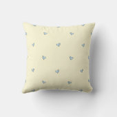 Tiny Blue Heart Print Nursery Throw Pillow Kussen (Achterkant)