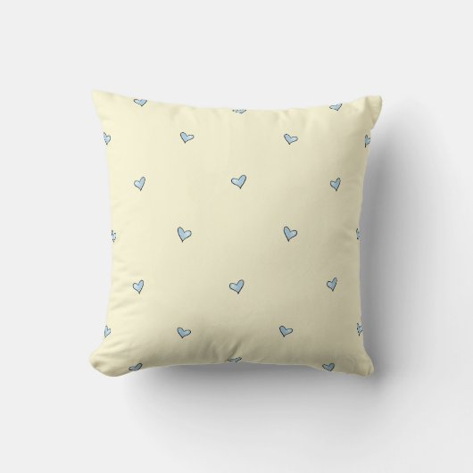 Tiny Blue Heart Print Nursery Throw Pillow Kussen (Voorkant)