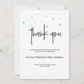 Tiny Blue Hearts Sprinkle Party Dank u Kaart (Voorkant)