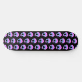 Tiny Blue Roze Cartoon Skulls op zwart Persoonlijk Skateboard (Horizontaal)