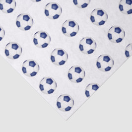 tiny blue white soccer balls pattern tissuepapier