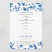 Tiny Blue Wildflowers Funeral Order of Service Programmakaart (Achterkant)