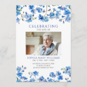 Tiny Blue Wildflowers Funeral Order of Service Programmakaart (Voorkant)