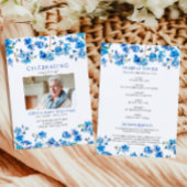 Tiny Blue Wildflowers Funeral Order of Service Programmakaart
