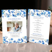 Tiny Blue Wildflowers Funeral Order of Service Programmakaart